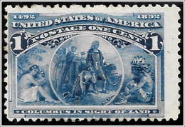 USA - 1893 Columbian Exposition Issue 1 Cent - Mounted Mint - Unused Stamps