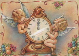 ANGELO Buon Anno Natale OROLOGIO DA TAVOLO Vintage Cartolina CPSM #PAT870.IT - Anges