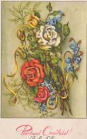 FLOWERS Vintage Postcard CPA #PKE484.GB - Flowers