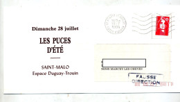 Carte Flamme Muette Saint Cast Fausse Direction  Cachet Brehal - Mechanical Postmarks (Advertisement)