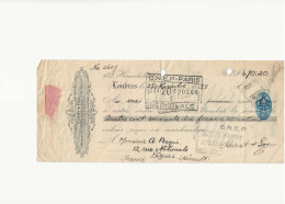 EFFET DE COMMERCE EMIS  EMIS A  LONDRES AVEC TIMBRES FRANCAIS ET ANGLAIS EN 1933 - Lettres & Documents