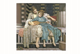 Postcard Art - Music Lesson - Frederic Leighton - Size: 15x10 Cm. - Paintings