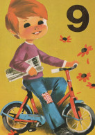 FELIZ CUMPLEAÑOS 9 Año De Edad NIÑO NIÑOS Vintage Tarjeta Postal CPSM #PBT854.ES - Geburtstag