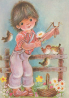 PASCUA NIÑOS HUEVO Vintage Tarjeta Postal CPSM #PBO277.ES - Pasen