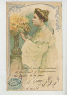 FEMMES - FRAU - LADY - Jolie Carte Fantaisie ART NOUVEAU Femme Et Bouquet De Fleurs - Women