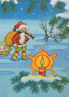 PAPÁ NOEL NAVIDAD Fiesta Vintage Tarjeta Postal CPSM #PAK431.ES - Kerstman