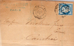 Paris - LAC Affr N° 60C Obl Tàd Gare Du Nord (mai 1876 = Après La Période Des Etoiles Chiffrées) - 1849-1876: Periodo Classico