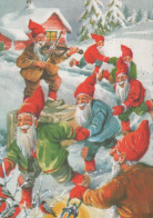 Neujahr Weihnachten GNOME Vintage Ansichtskarte Postkarte CPSM #PAW601.DE - Neujahr