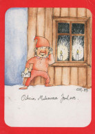 Neujahr Weihnachten GNOME Vintage Ansichtskarte Postkarte CPSM #PAU186.DE - Neujahr