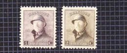 1919 Nr 165-66* Met Scharnier.Koning Albert I Met Helm. - 1919-1920  Cascos De Trinchera