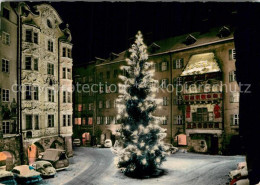 72935745 Innsbruck Helbinghaus Goldenes Dach Im Winter Weihnachtsbaum Nachtaufna - Sonstige & Ohne Zuordnung