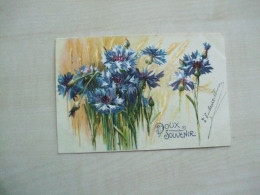 Carte Postale Ancienne En Relief 1913 BLEUETS - Fleurs