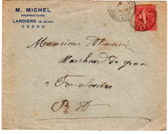 1929  CAD De LARDIERS 04   " M MICHEL Propriétaire "  Envoyée à FORCALQUIER - Cartas & Documentos