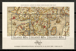 Iceland 1990 Islandia / Geography Olaus Magnus Map · Slania · Nordia 1991 MNH Geografía Mapa / Ld11  27-20 - Geography