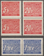 002/ Pof. DL 1,3,10; Pairs - Unused Stamps