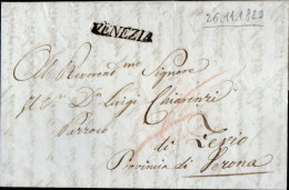 B65 - LETTERA PREFILATELICA DA VENEZIA A ZEVIO 1829 - 1. ...-1850 Prephilately