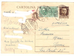 1942 CARTOLINA POSTALE CENT 30 + 1,25 ESPRESSO - Postwaardestukken