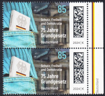 !a! GERMANY 2024 Mi. 3830 MNH Vert.PAIR W/ Right Margins (a) - Constitution - Nuevos