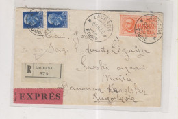 CROATIA ITALY LAURANA LOVRAN  1940 Nice Registered Priority Cover To Yugoslavia - Croazia