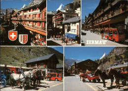 11381327 Zermatt VS Dorfpartie Pferdekutschen  - Andere & Zonder Classificatie