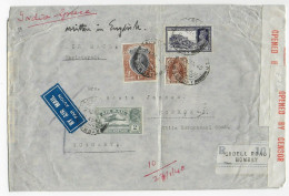 Airmail Registered Bombay To Hungary /Sopron, 1940 With Censorship - Otros & Sin Clasificación