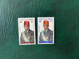 COMORES 1975 2v Neuf MNH ** YT PA Surcharge Overprint 69 71 President Said Mohamed Cheikh COMOROS KOMOREN - Comores (1975-...)