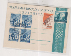 CROATIA WW II, BORBA 1941 Nice Postal Stationery + Poster Stamp - Croazia