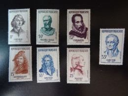 France N° 1132 à 1138* Timbres Neufs Avec Charnière  Série De 7 Timbres Personnages Célébres - Unused Stamps