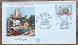 FDC 1972 - YT N°1713 - CATHEDRALE SAINT JUST - NARBONNE - 1970-1979