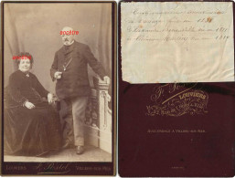 1888-Grande CDV (CAB) Par Postel à Louviers-Alexandre BENAUVILLE (1811-1892 Muids) Et Clémence MARTIN (1819-1894 Muids) - Oud (voor 1900)