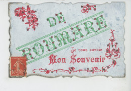 ROUMARE - Jolie Carte Fantaisie Avec Paillettes " De ROUMARE , Je Vous Envoie Mon Souvenir  " - Other & Unclassified