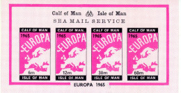 Calf Of Man / Isle Of Man, UK "EUROPA 1965", Map, MNH Imperforated Sea Mail  Service II - Cinderellas