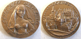 Médaille En Bronze Agnès Sorel La Dame De Beauté , Ville De Loches Indre Et Loire, Par A. LANDRY - Altri & Non Classificati