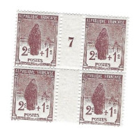 Bloc De 4  Daté Avec Millésime  7 De 1927  Et Paire HDF  N° 229 Orphelins De Guerre ** Rare - Ongebruikt