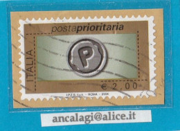 USATI ITALIA POSTA PRIORITARIA 2004 - Ref.1440  "7^ Emissione" 1 Val. Da € 2,00 - - 2001-10: Usados