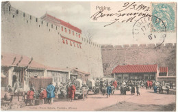 Post Card China Peking  Pekin In 1907  Nice Street View Colorised  Market Animation  Ed Franz Scholtz  RARE   Precurseur - China