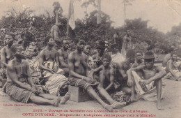 Cote Ivoire Bingerville Indigènes Venus Pour Voir Le Ministre Des Colonies Fortier  Femmes Nues - Ivory Coast