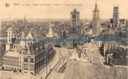 R087996 Gand. La Poste. LEglise Saint Nicolas. Le Beffroi Et LEglise Saint Bavon - World