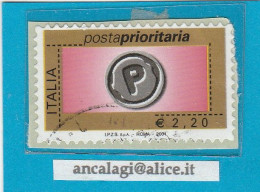 USATI ITALIA POSTA PRIORITARIA 2004 - Ref.1441A  "7^ Emissione" 1 Val. Da € 2,20 - - 2001-10: Usados