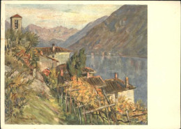 11378396 Gandria Lago Di Lugano Dorfeingang Turm Luganersee Kuenstlerkarte Fritz - Sonstige & Ohne Zuordnung