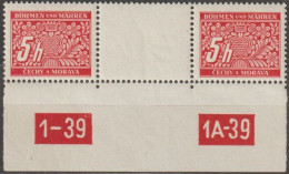 029/ Pof. DL 1; Border Interarch, Plate Number 1-1A-39 - Ungebraucht