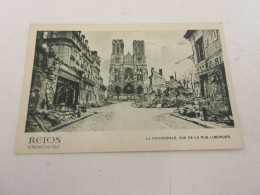 CP CARTE POSTALE MARNE 55 CATHEDRALE De REIMS CATHEDRALE VUE De La RUE LIBERGIER - Reims