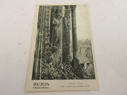 CP CARTE POSTALE MARNE 17 CATHEDRALE De REIMS COTE OUEST ROSE NORD STATUE D'EVE  - Reims