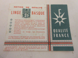 CARTE PUBLICITAIRE NOTICE De QUALITE LINGE BASQUE CONSEILS De LAVAGE - Werbepostkarten