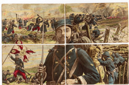 Puzzle De 6 Cartes , Nos Soldats Dans Les Tranchées (manque Les Cartes Du Bas)  ///  Ref. Mai 24 ///  N° 29.676 - War 1914-18