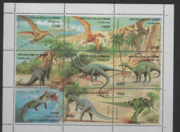 Bénin 1998 Bloc Block Dinosaures Dinosaurier 9 Timbres - Bénin – Dahomey (1960-...)
