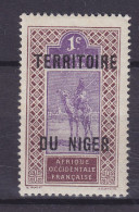 French Niger 1921-22 Mi. 1, 1c. Tureg Overprinted Aufdruck Surchargé 'TERRITOIRE DU NIGER', MH* - Neufs