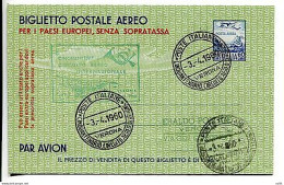 Aerogramma Lire 60 "Aereo E Alpi" N. A1 Usato - Ganzsachen