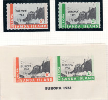 Sanda Island, UK "EUROPA 1963", Elephant Rock, MNH Imperforated+perforated Sea Mail  Service VI - Cinderella