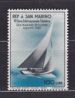 1955 San Marino Saint Marin VELA I° Giornata Filatelica RICCIONE Serie 100L Azzurro-nero MNH** SAIL BOAT - Voile